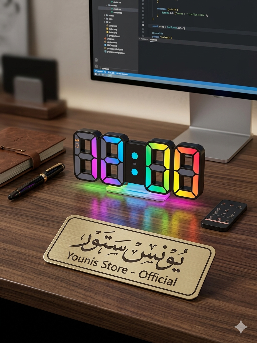 ساعه رقميه تفاعليه من خلال الريمونت 